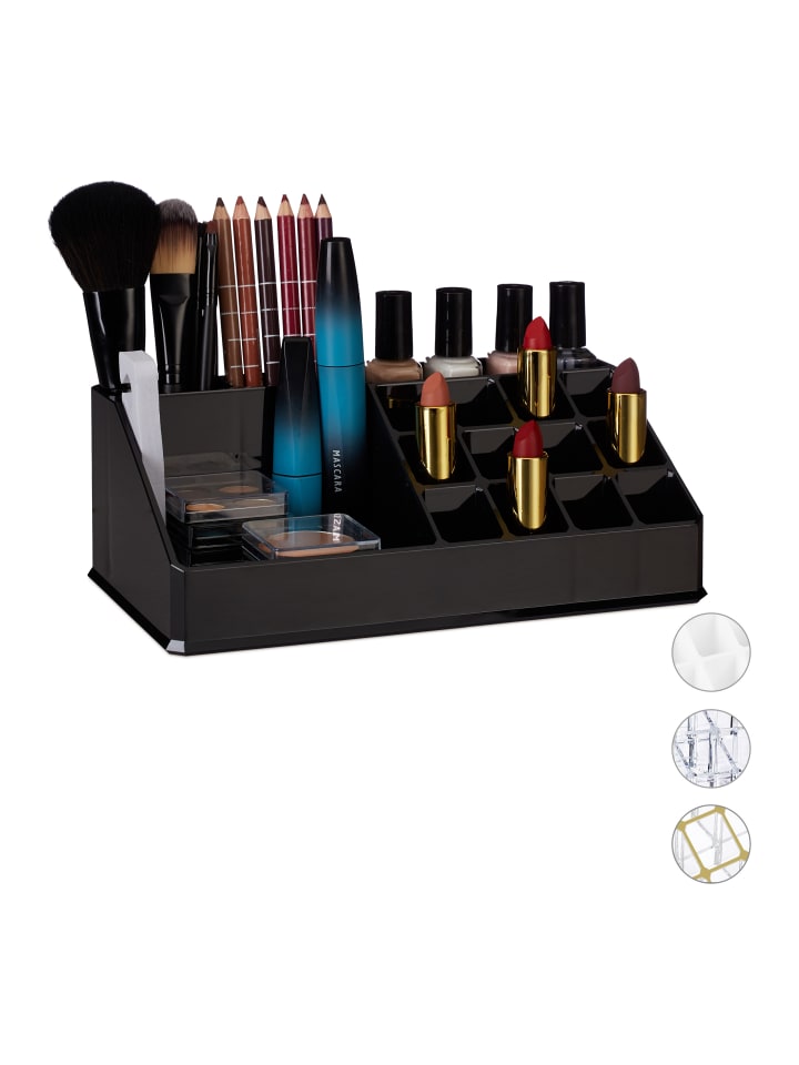 relaxdays Kosmetikorganizer in Schwarz günstig kaufen onesize