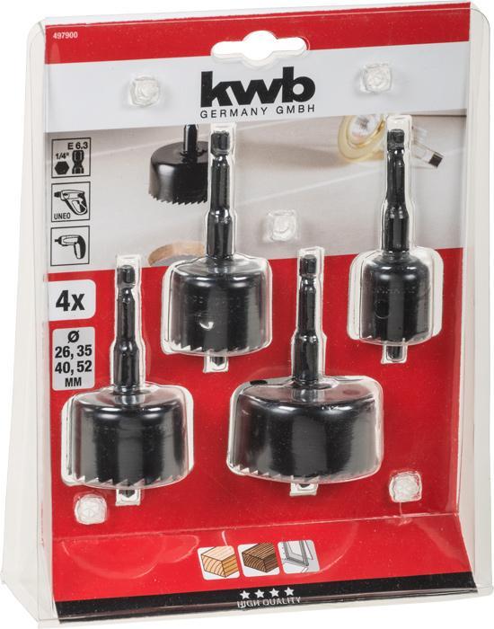 kwb Lochsäge-Set 26 bis 52 mm, 4-teilig