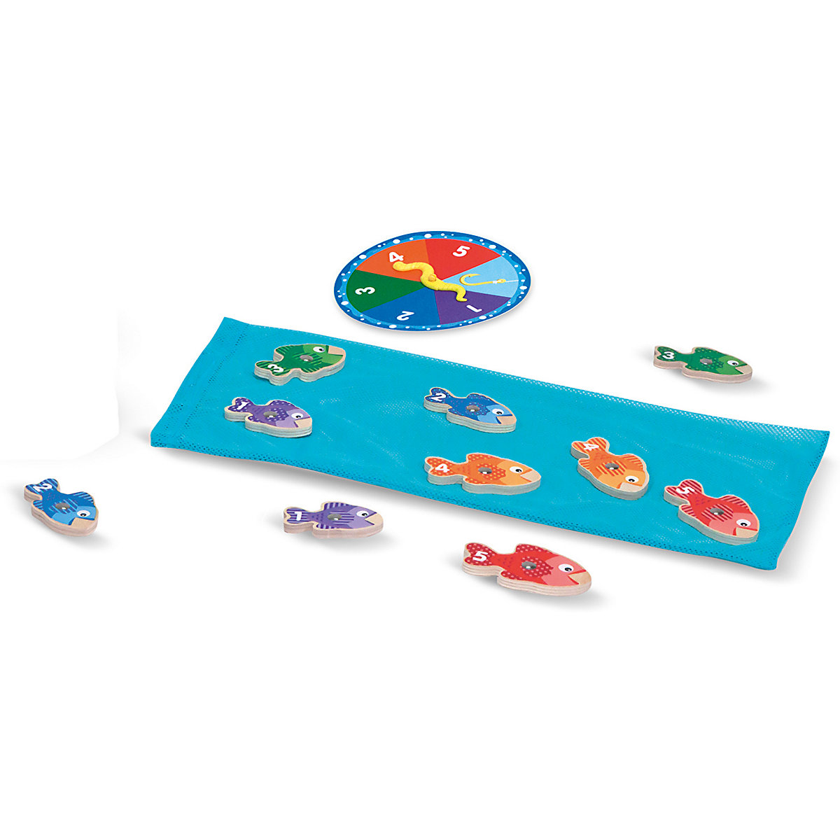 Fischefang- und Zählspiel aus Holz