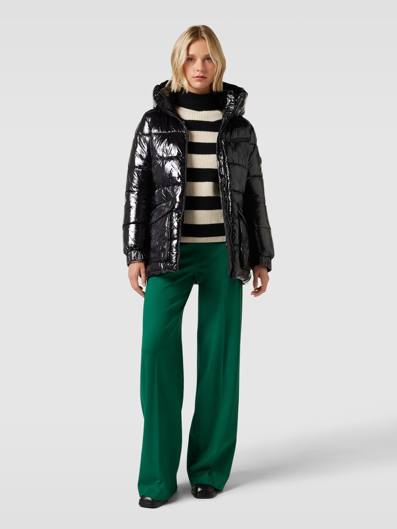 Steppjacke mit Gürtel in schwarz