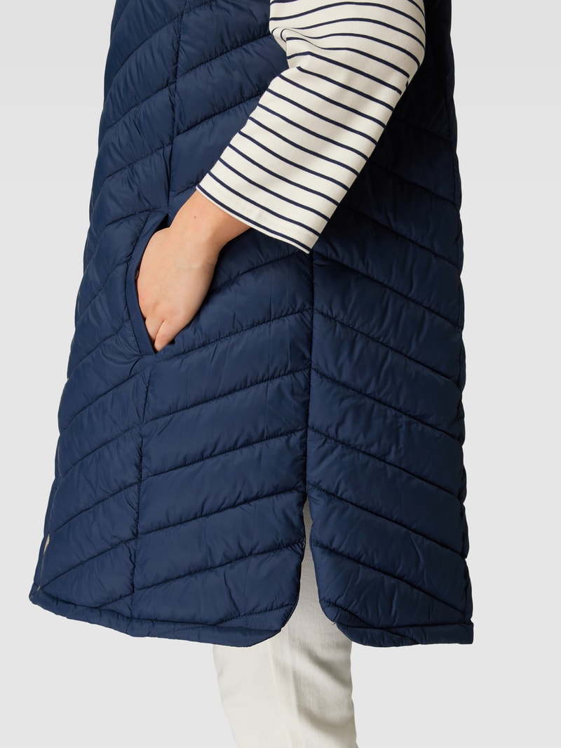 PLUS SIZE Steppweste mit Stehkragen Modell 'Padding' in marineblau