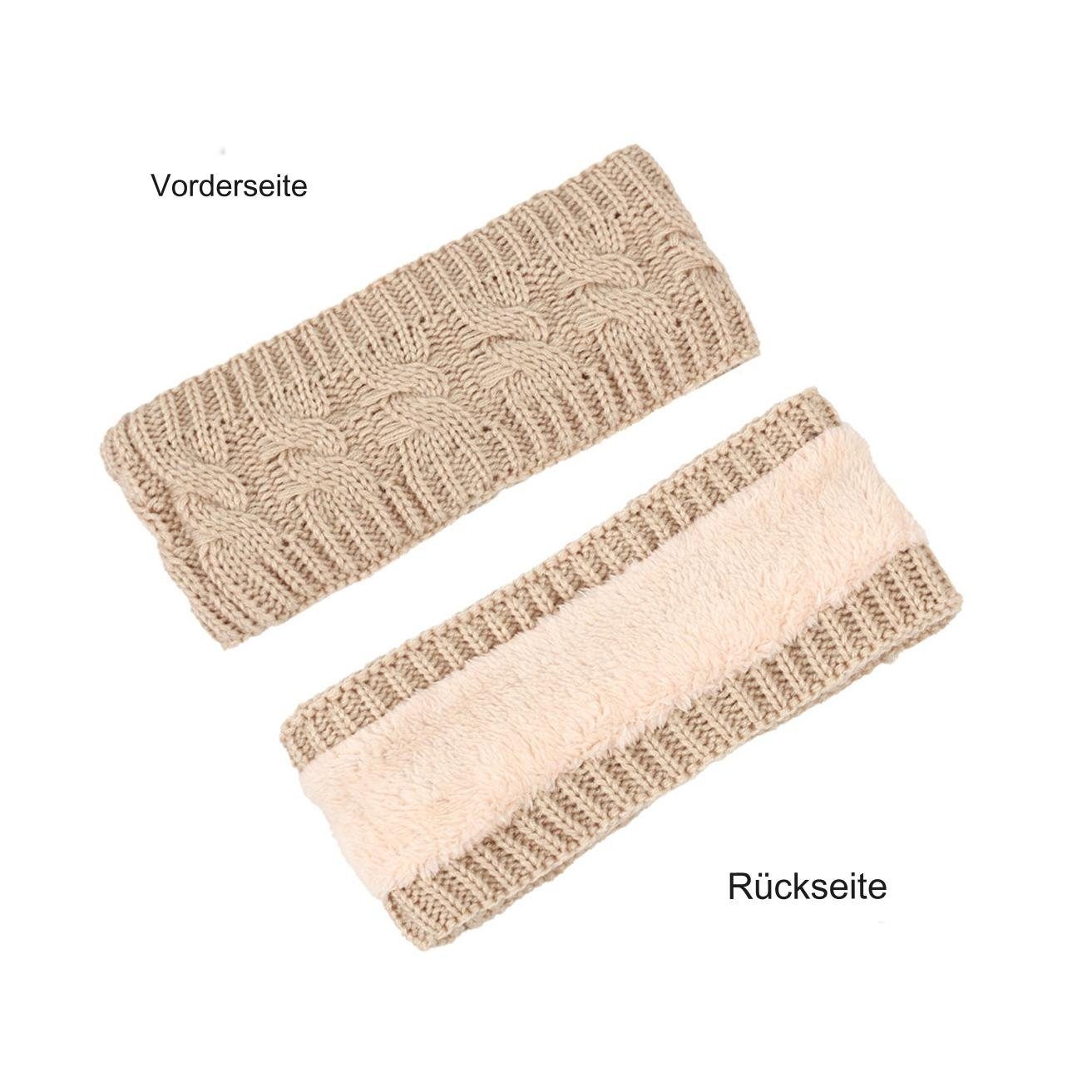 HOHEA H Haarband Gestricktes Stirnband mit Plüschfutter für den Herbst, Sport-Stirnband, 1-tlg., Stirnbänder für Winterfrauen, Thermo-Strickohr-Stirnband, Sport-Stirnband