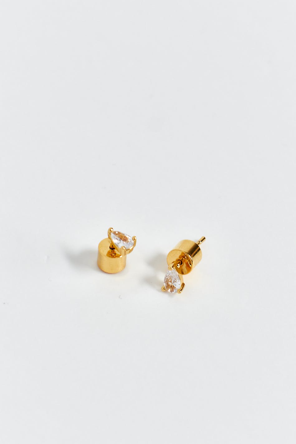 Crystal gold studs earrings