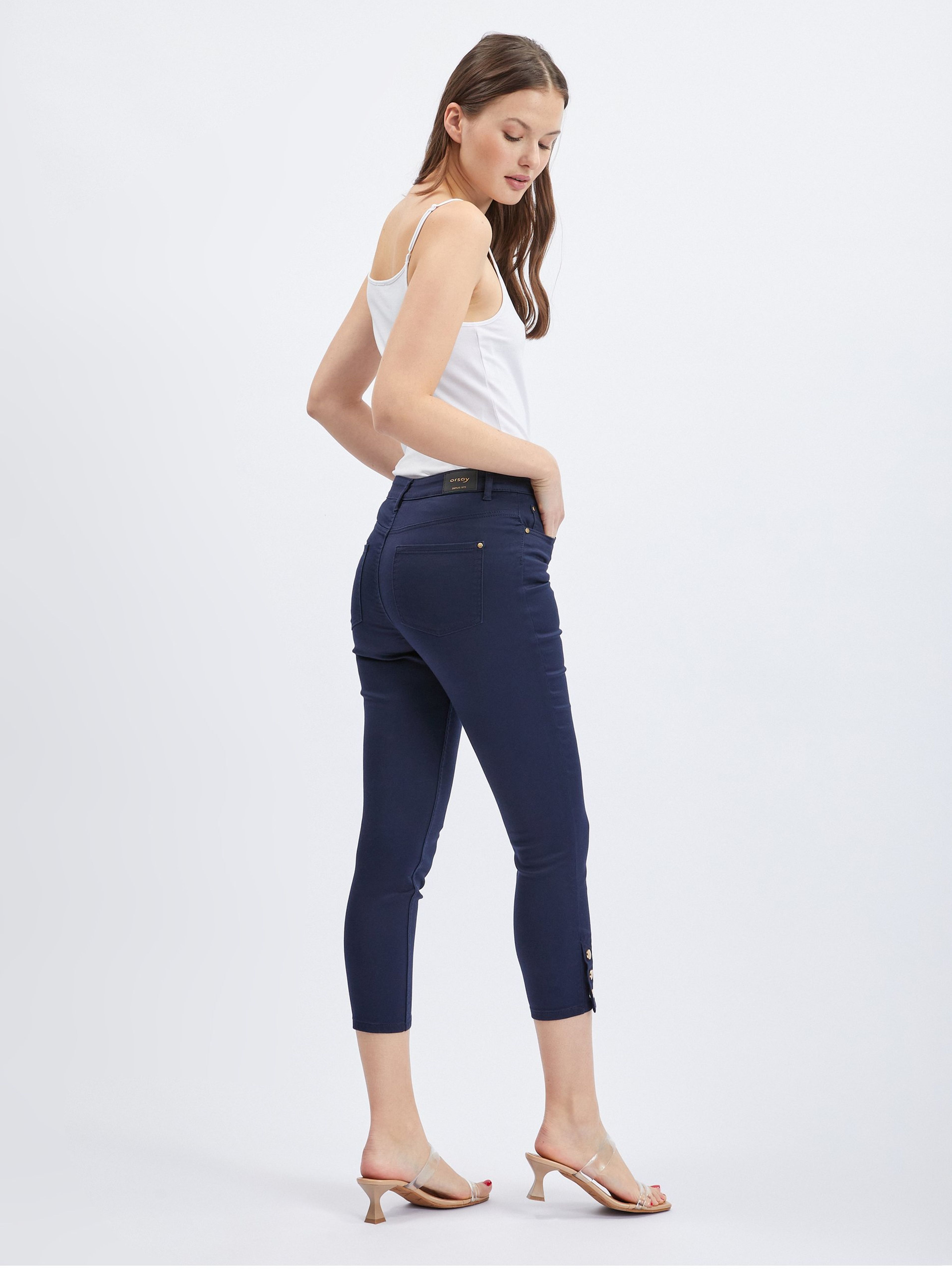 Dunkelblaue Damen-Kurzarmhose ORSAY