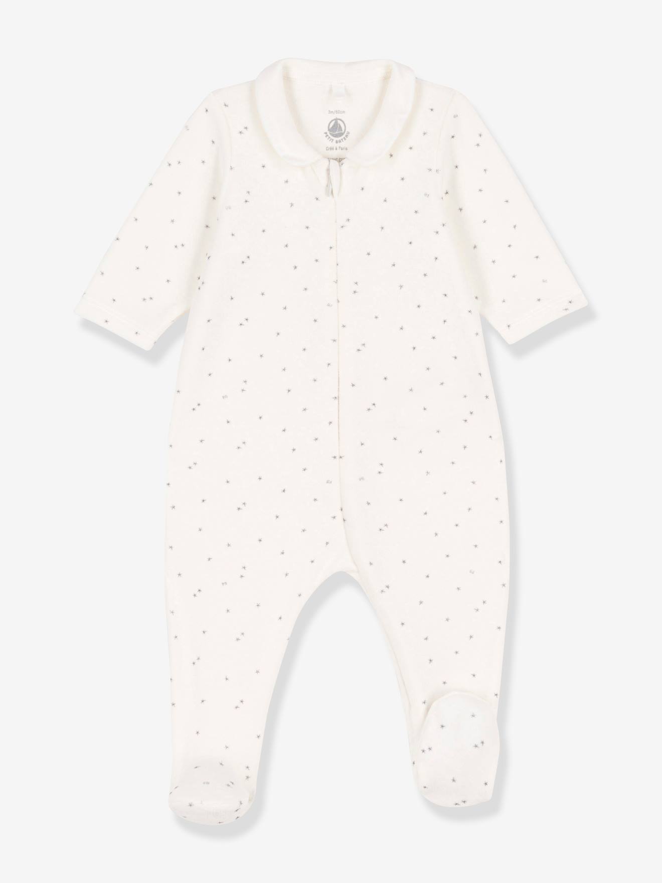 Dors-bien zippé en coton bio PETIT BATEAU blanc