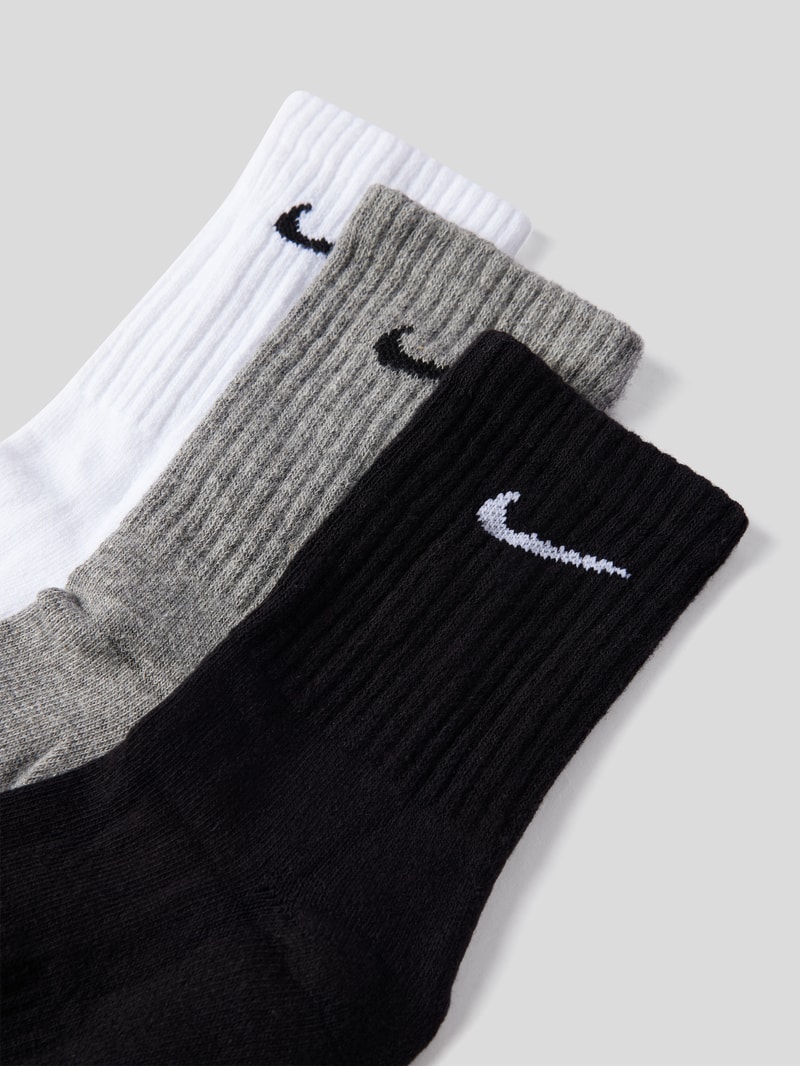 Socken mit Label-Stitching im 3er-Pack in mittelgrau
