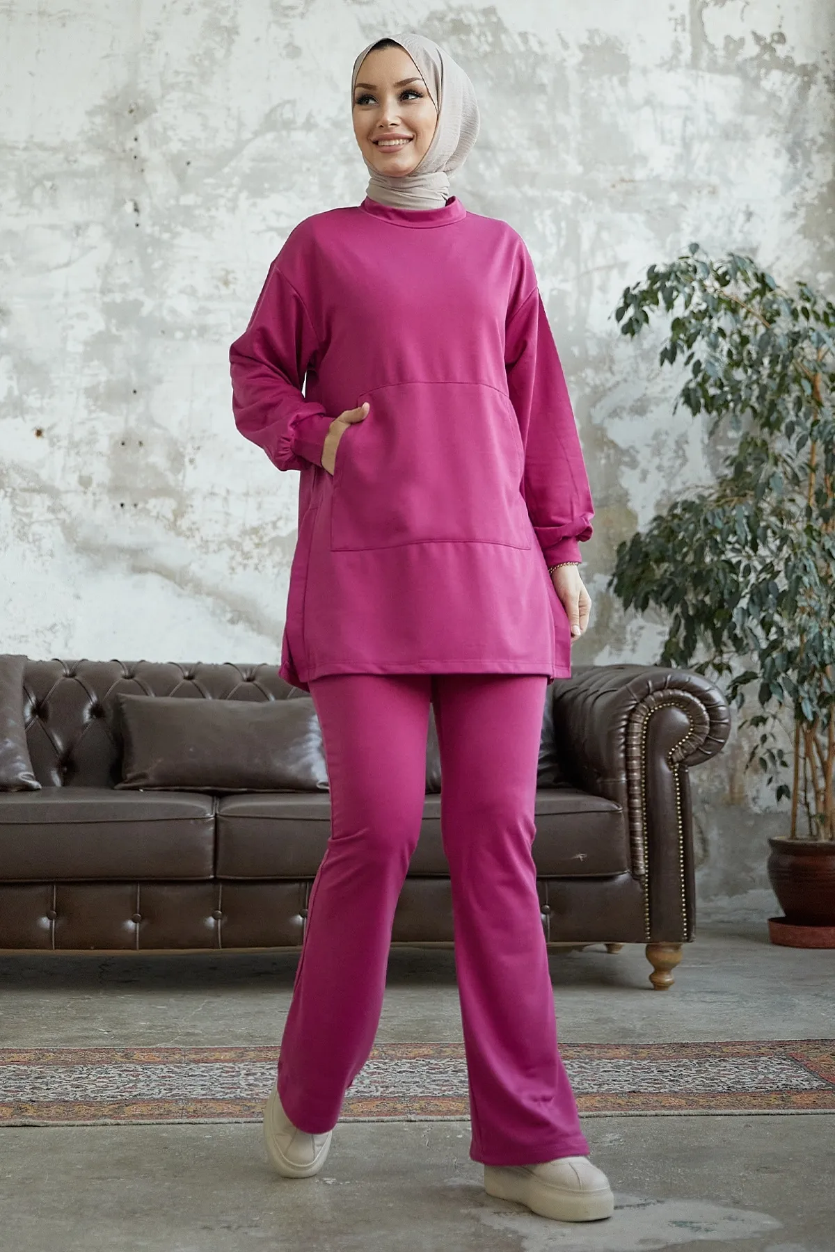 InStyle  Miora Spanischer Knöchel-Zweiteiler – Fuchsia