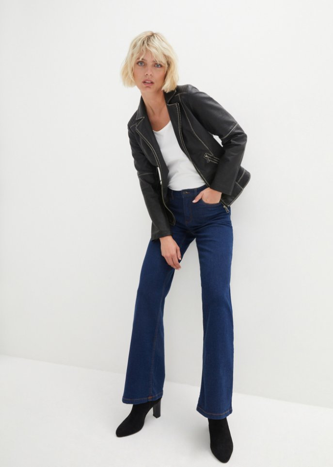 Essential Basic Stretch-Jeans, Wide