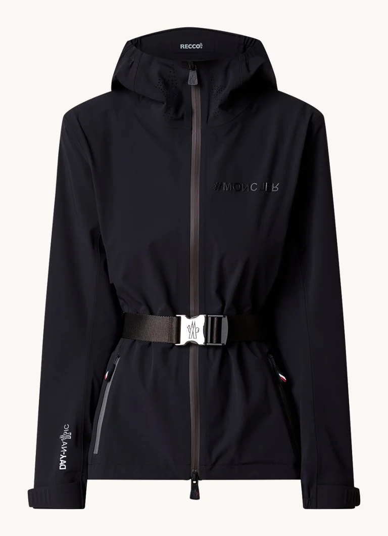 Μπουφάν Moncler Fex softshell με κουκούλα και ζώνη