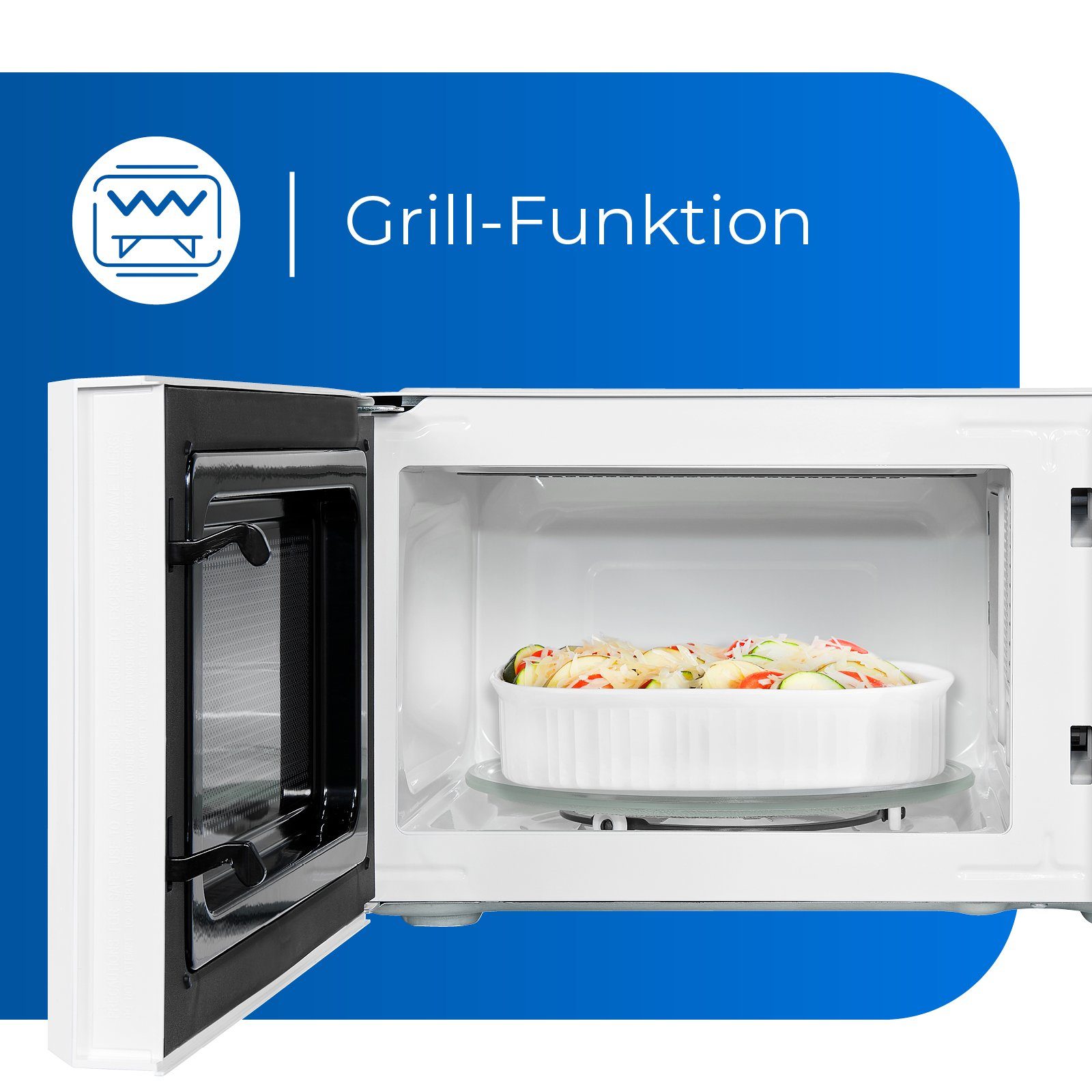 exquisit Mikrowelle MW717-070G, Mikrowelle, Grill, 20,00 l, inkl. Grillrost, Farbauswahl, schlicht und effizient