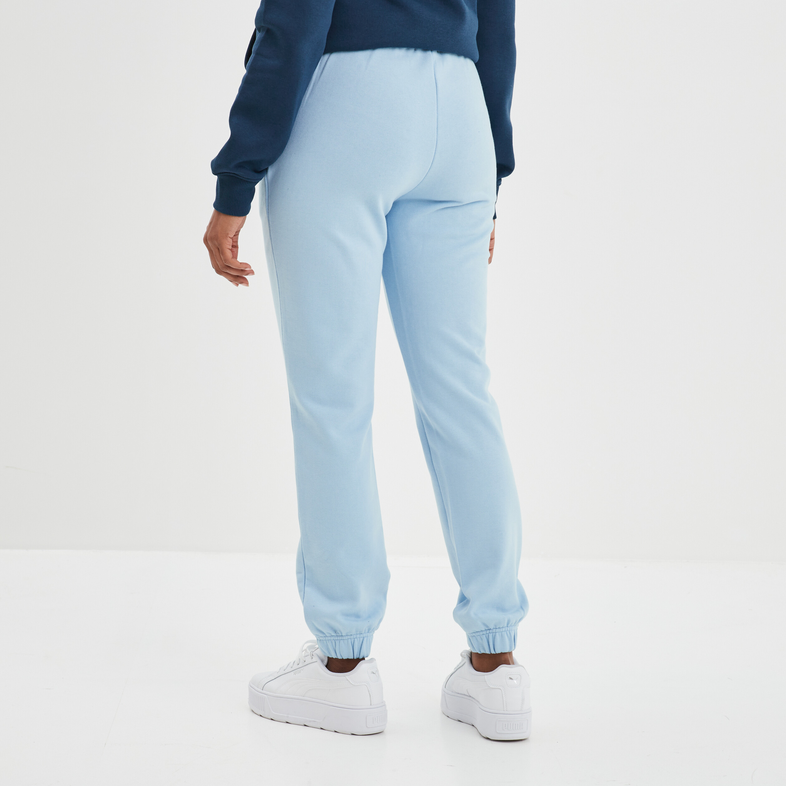 Pantalon jogging slim taille élastiquée bleu gris femme | La Halle