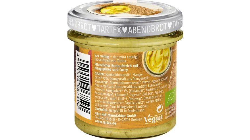Tartex Soo Cremig Mango Curry 140 g
