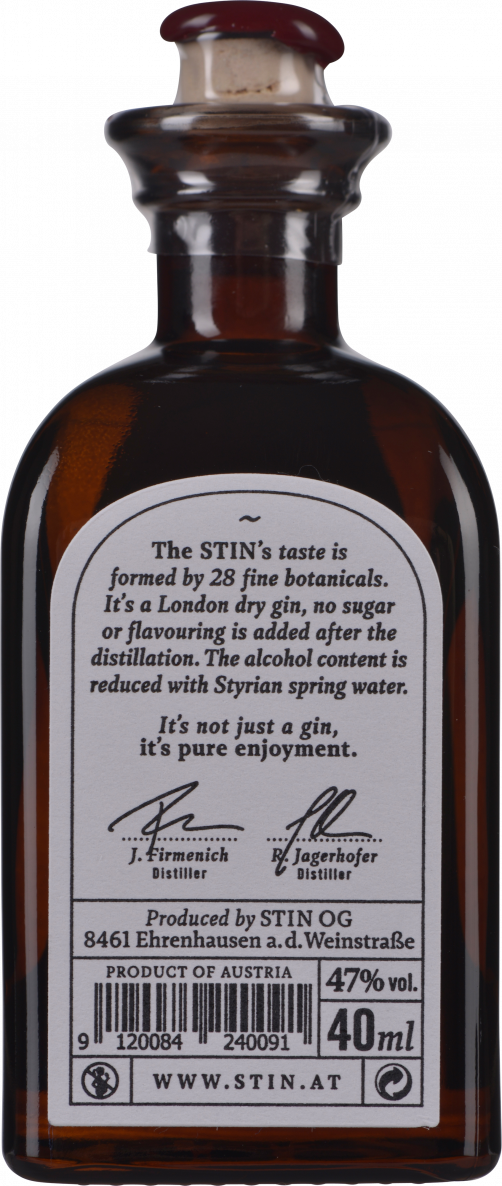 The Stin Styrian Dry Gin 0,04 Liter