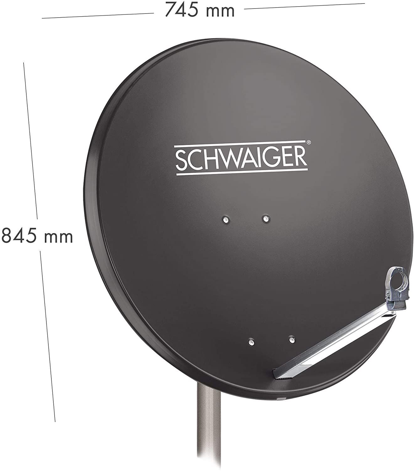 Schwaiger 714548 anthrazit 80 cm Alu-Spiegel Set