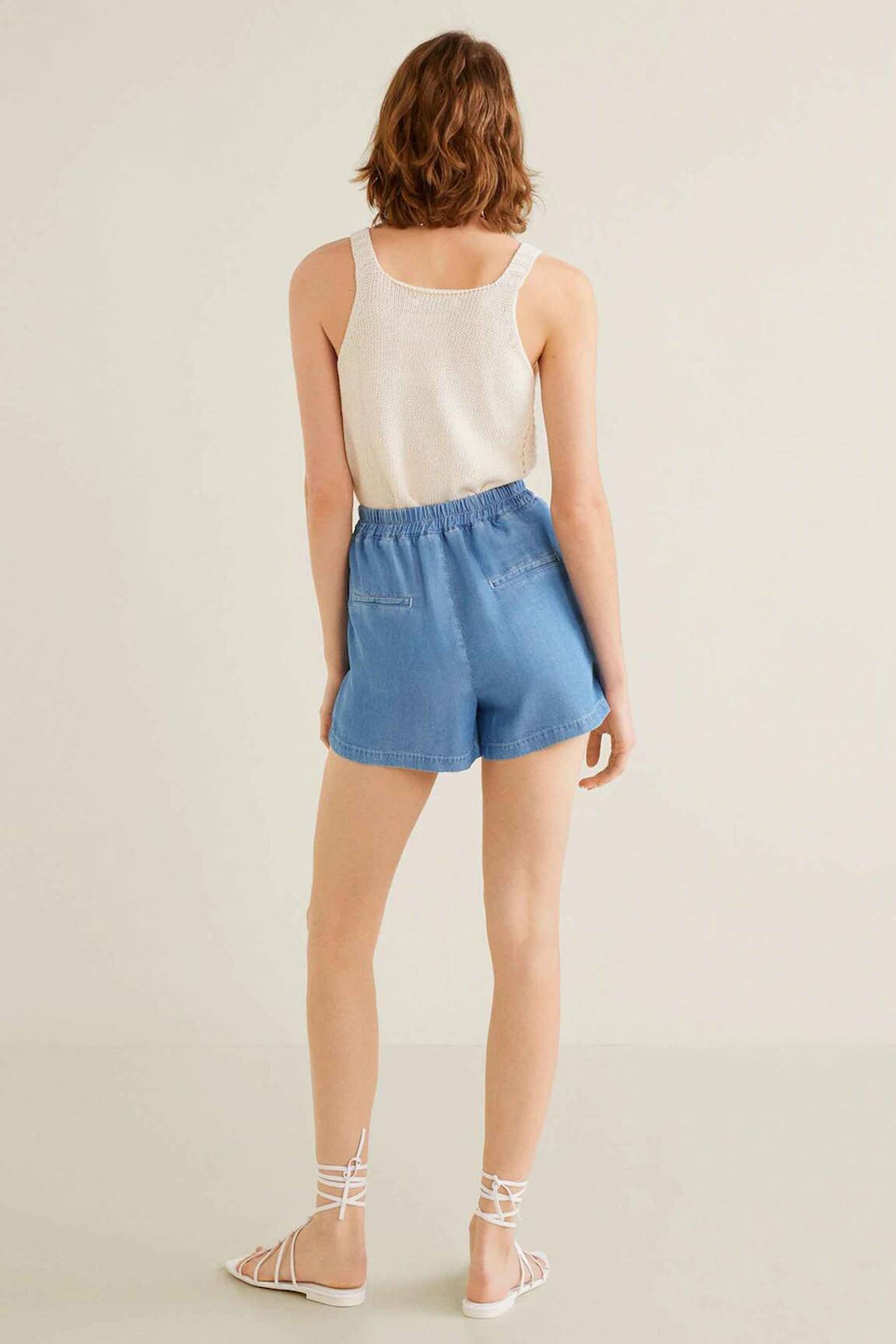 Mango Shorts 1 Femme couleur bleu