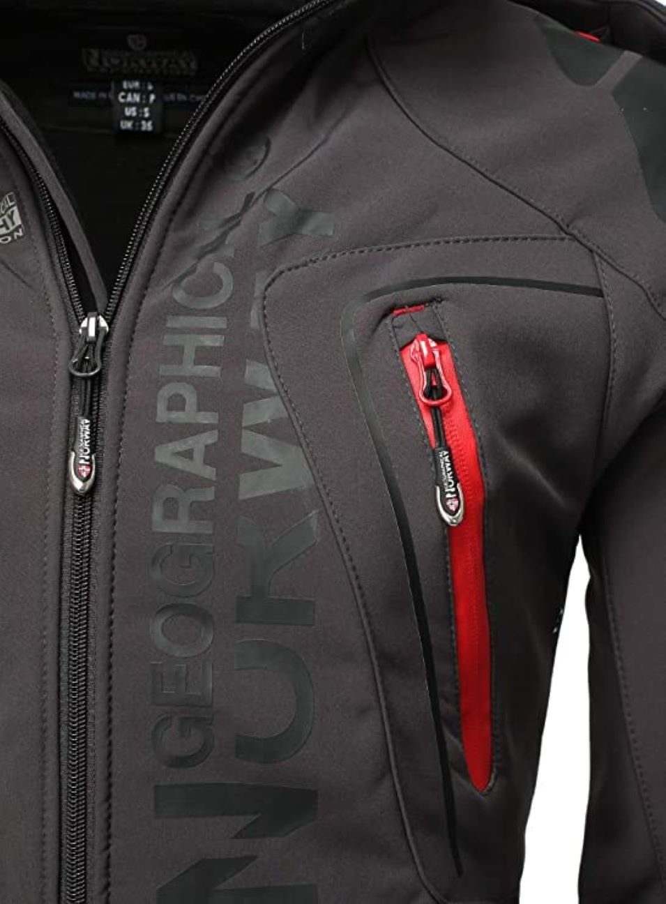 Geographical Norway Softshelljacke Herren Outdoor Jacke Techno Grau (Packung, 1-St) Mit Kaupuze
