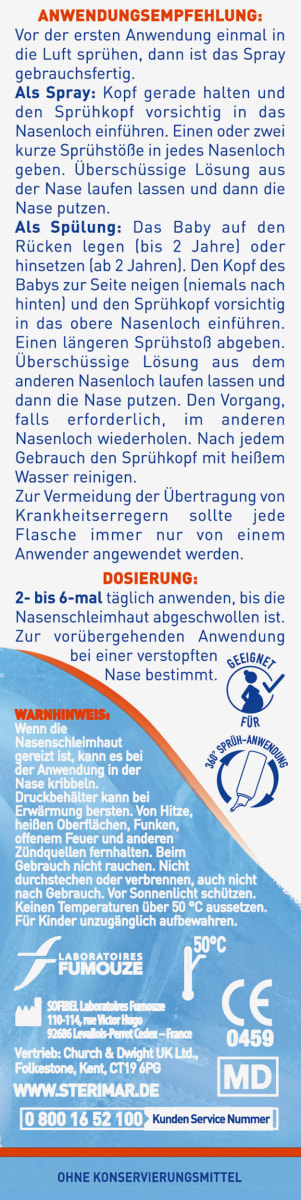 Nasenspray & Spülung 2in1, verstopfte Nase Baby, 50 ml