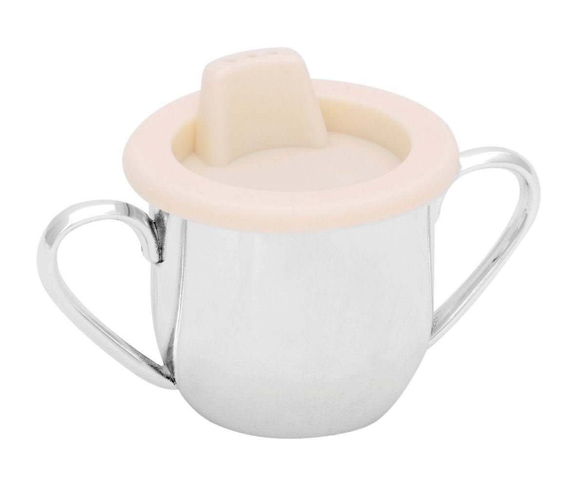 Brillibrum Trinklernbecher Schnabelbecher Baby versilbert anlaufgeschützt Spülmaschinenfest Trinklernbecher für Kleinkinder Geschenk-Idee Taufgeschenk mit Bärchen, Metall