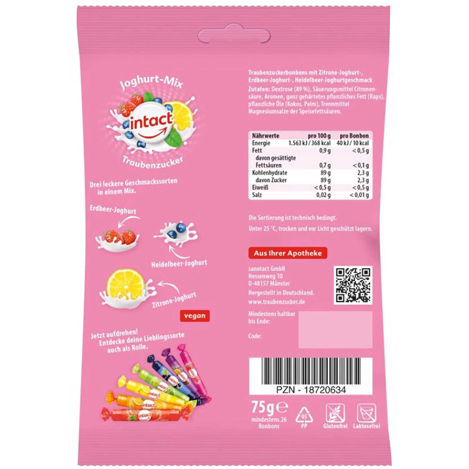 intact Traubenzucker Joghurt-Mix 75g