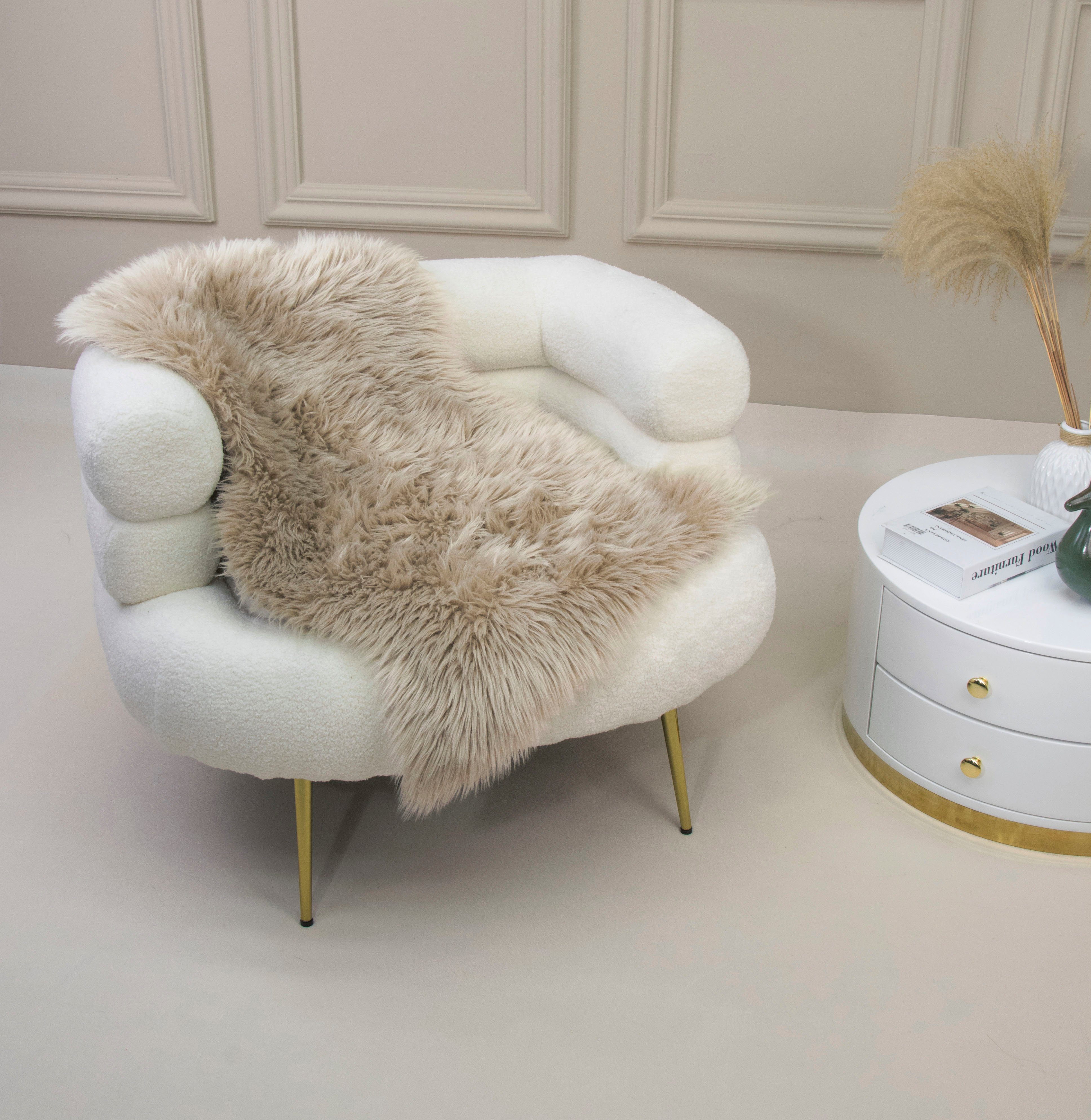 Fellteppich Dena Teppiche, Home affaire, fellförmig, Höhe: 60 mm, Kunstfell, weich, Uni-Farben, Wohnzimmer, Schlafzimmer, Esszimmer