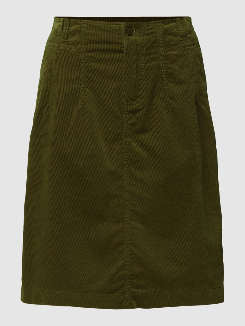 Minirock aus Cord in A-Linie in khaki