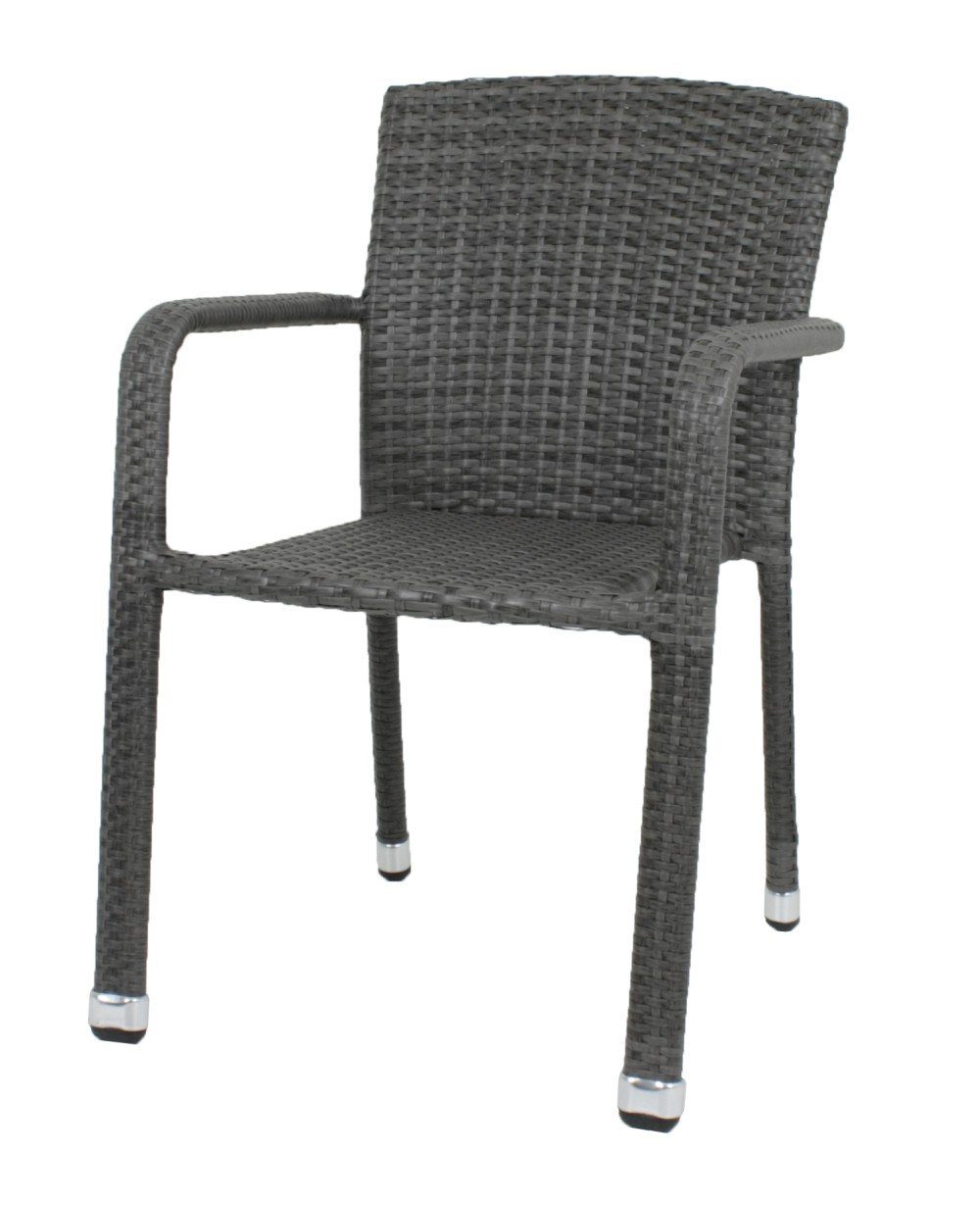 Garden Pleasure Stapelstuhl (2 St), 2x Stapelstuhl Armstuhl Balkon Terrasse Stuhl Stühle Sessel Rattan