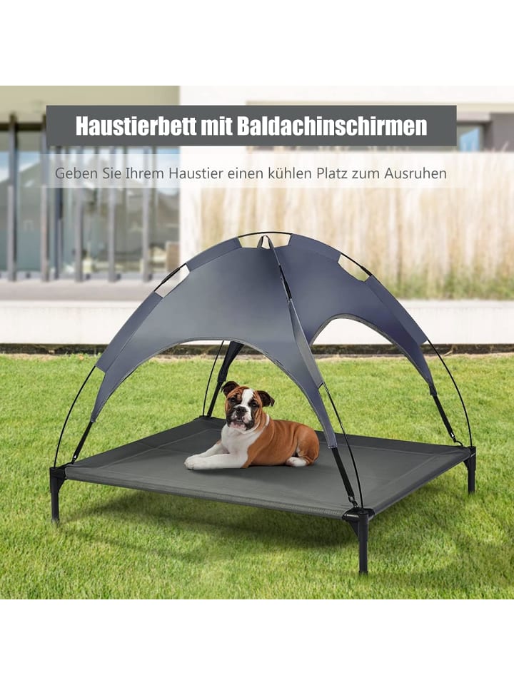 COSTWAY Hundebett mit Baldachin XL in Grau günstig kaufen 105 cm