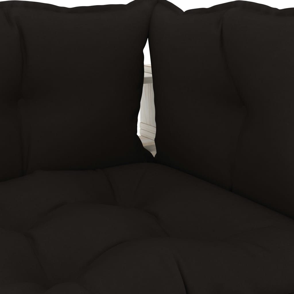 vidaXL Loungesofa Garten-Paletten-Ecksofa mit Kissen in Schwarz Holz, 1 Teile