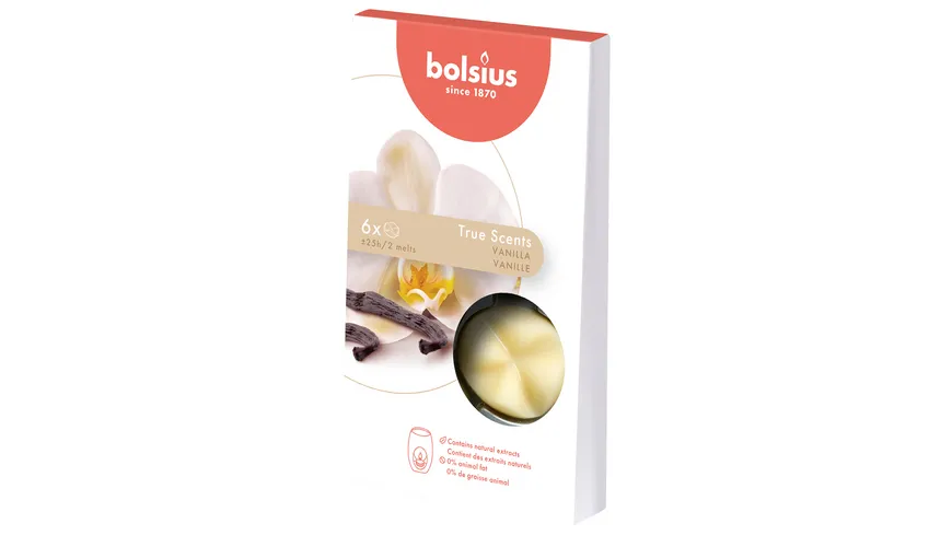 bolsius Wax Melts True Scents 6er Pack Vanille Vanille