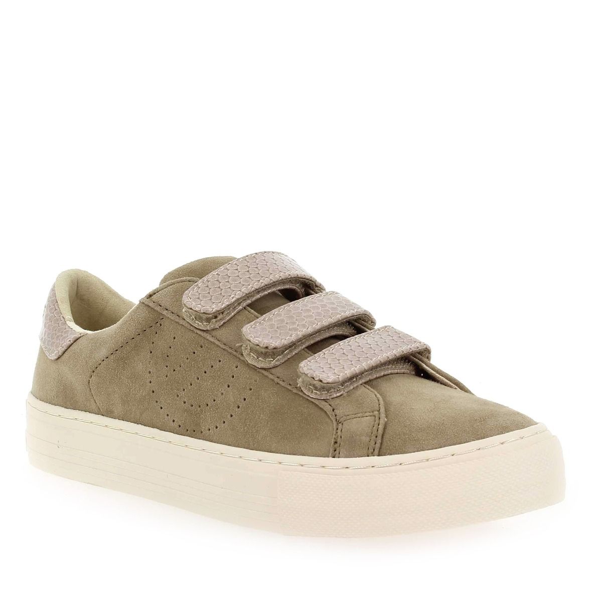 No Name  ARCADE STRAPS PERFOS SUEDE - Beige Taupe