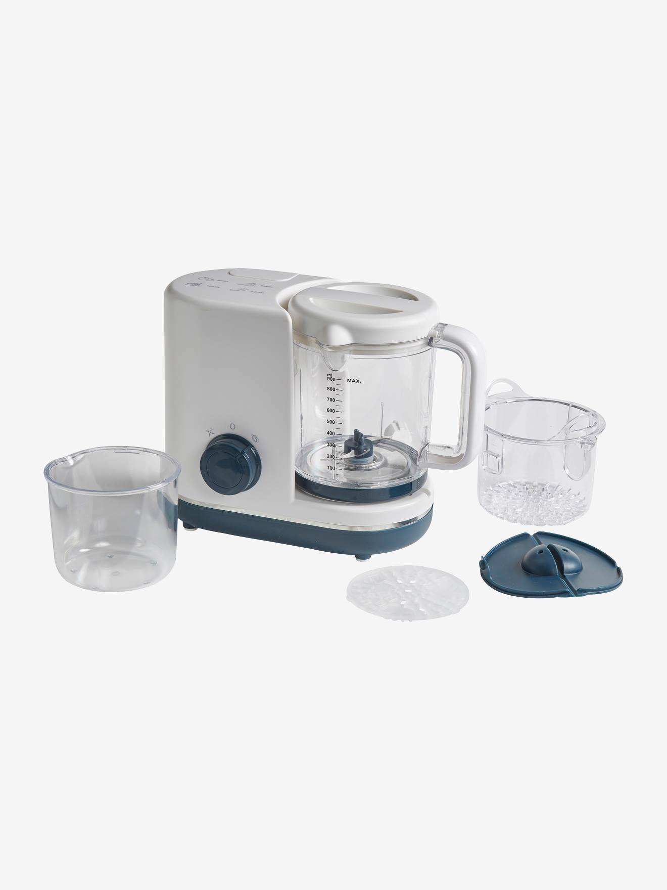 Robot cuiseur vapeur/mixeur Magic Cooker 5 en 1 vertbaudet blanc/gris