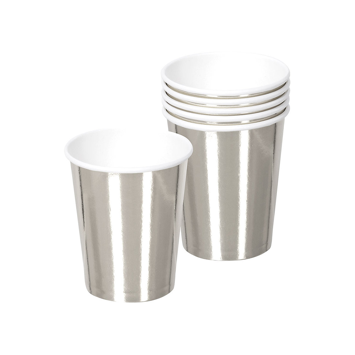 Boland 333-20013 Papp-Partybecher/Trinkbecher Silber, 250 ml, 6 Stück