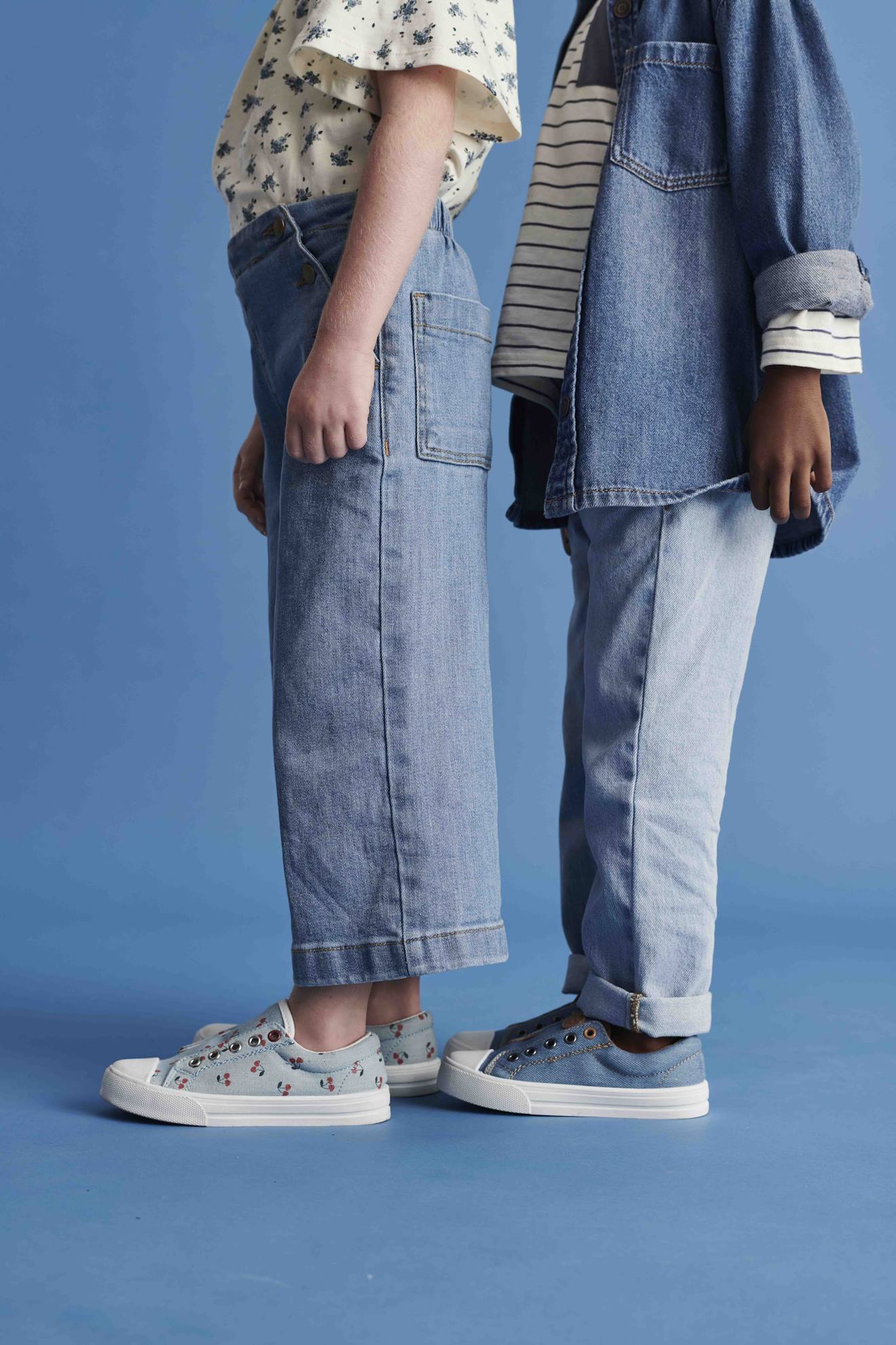 Vertbaudet Weite Jungen Jeans mit Schlupfbund Oeko-Tex - grauer denim