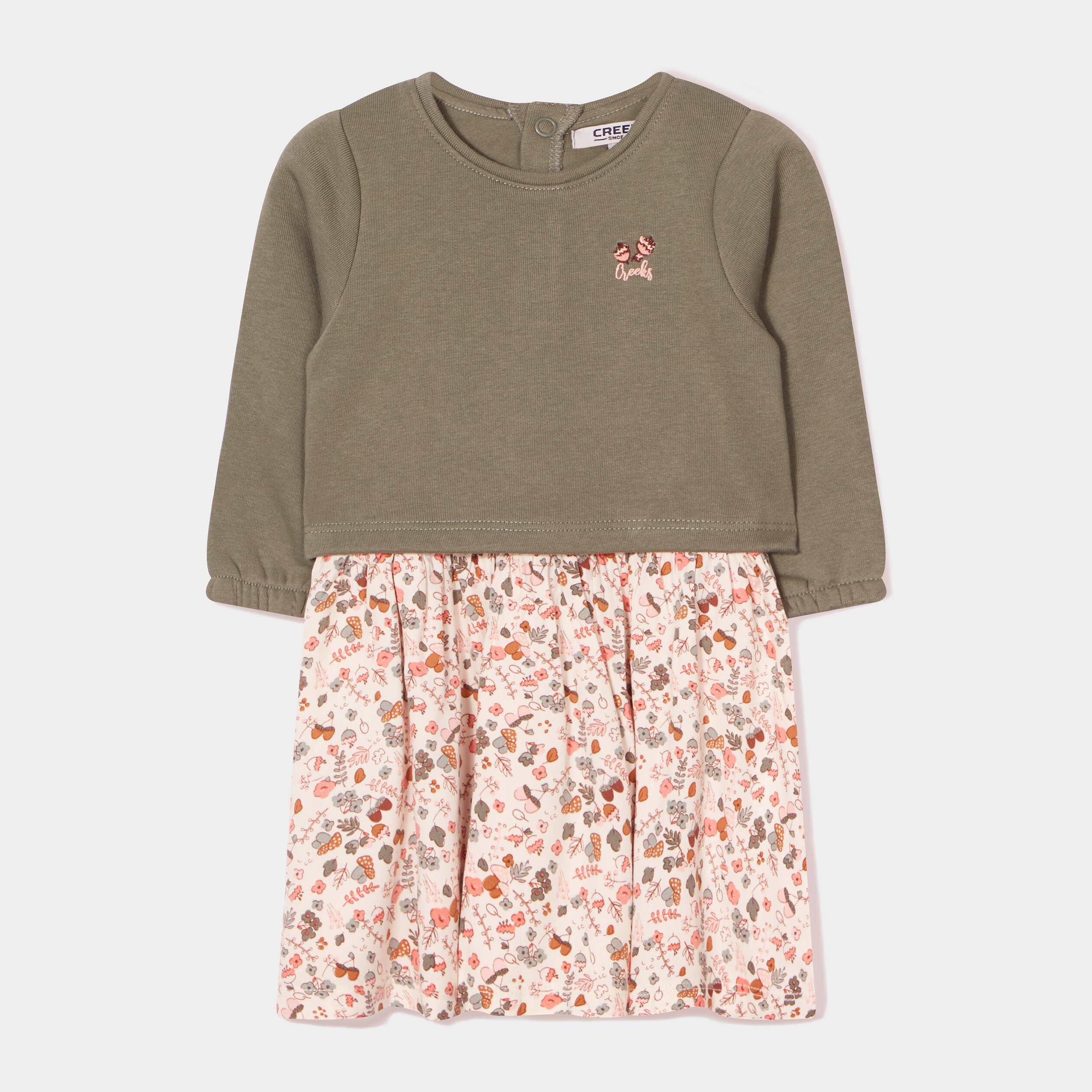 Robe effet 2-en-1 évasée Creeks ecru bébé fille | La Halle