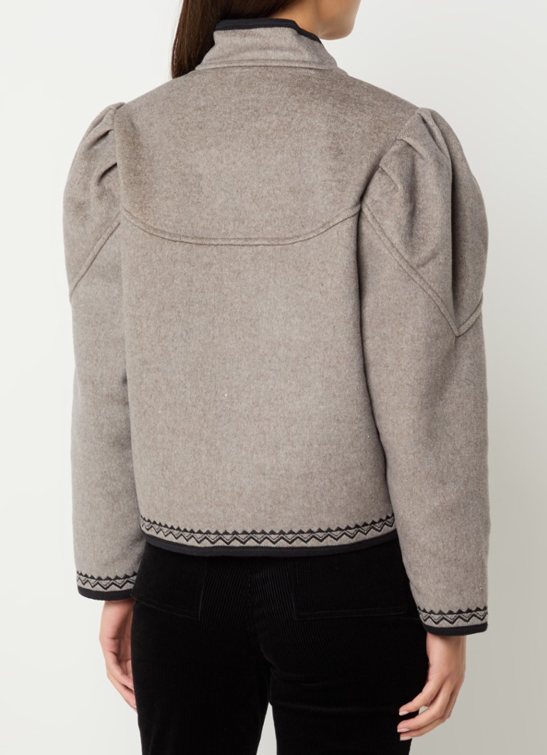 Antik Batik William jacket in wool blend with asymmetrical detail