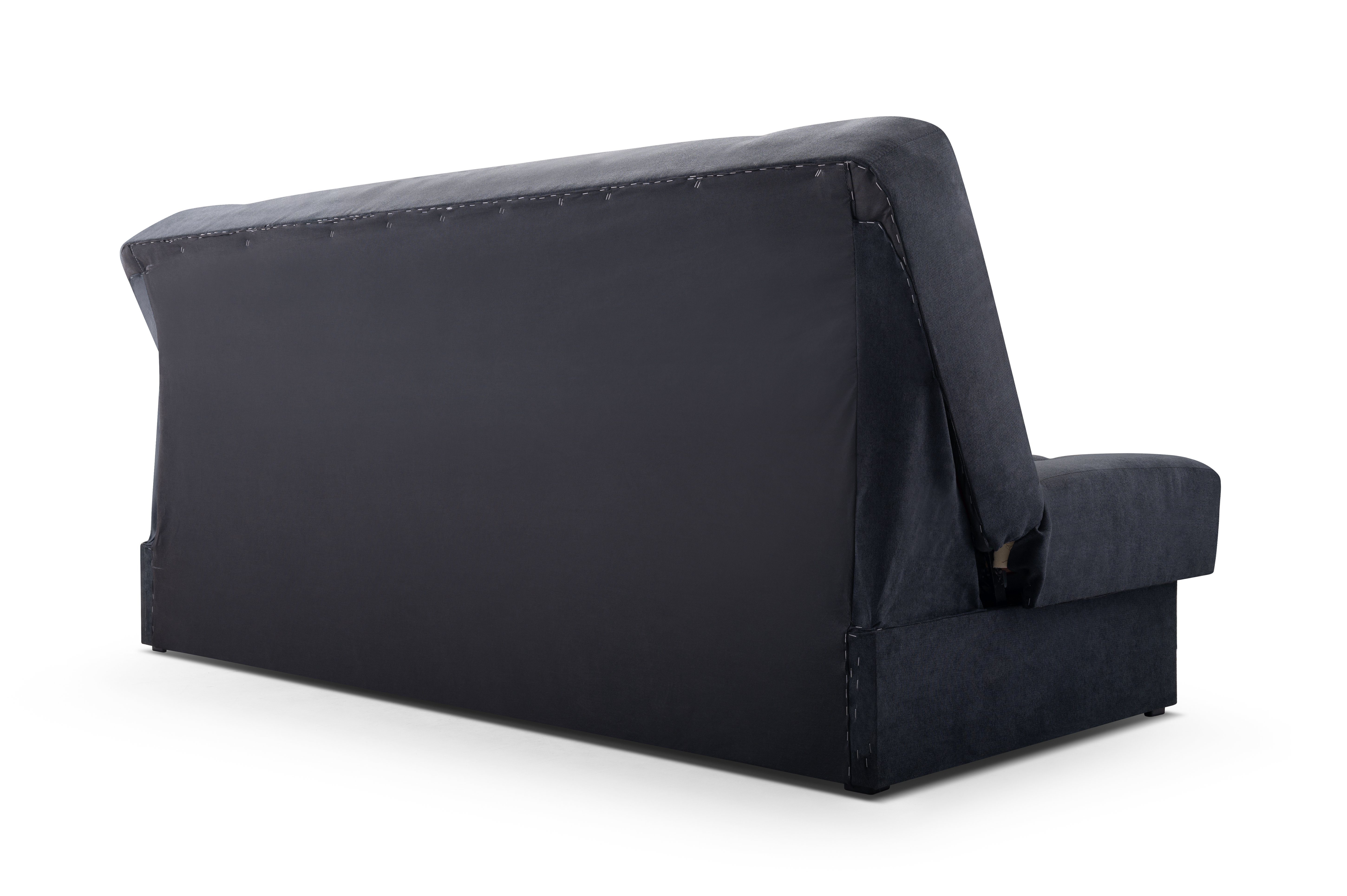 MOEBLO Schlafsofa Cyprus, Sofa Kippsofa Klappsofa Clic-Clack Couch für Wohnzimmer Federkern Sofagarnitur Polstersofa - 120x190x90cm -, mit Bettkasten und Schlaffunktion
