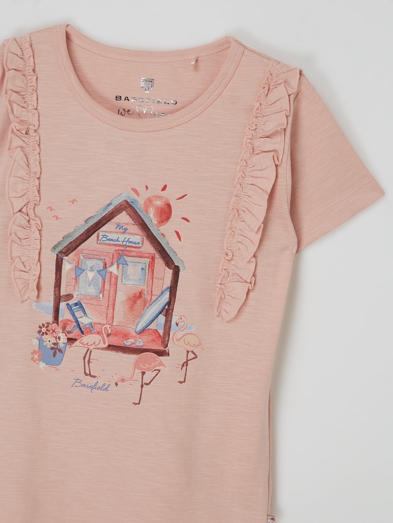 T-Shirt mit Print in rosa