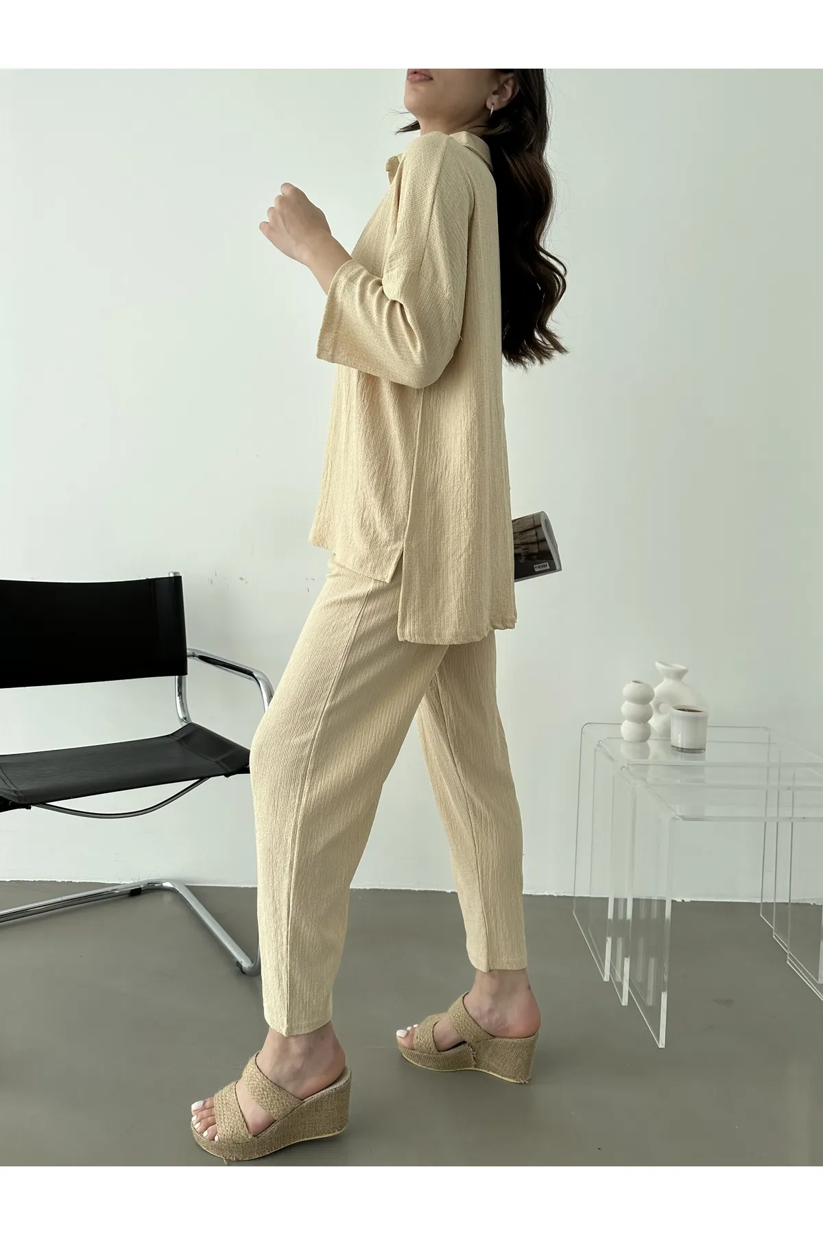 BEJNA  Zweiteiler - Beige - Regular Fit