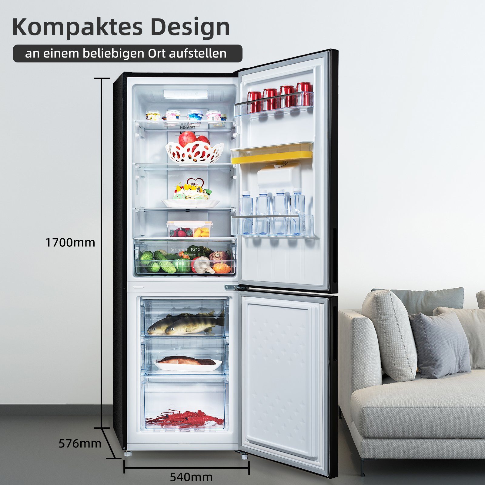 CHiQ Kühl-/Gefrierkombination No Frost FBM228NE4DE, 170 cm hoch, 54 cm breit, Multi-Air Flow,12 Jahre Garantie auf den Kompressor