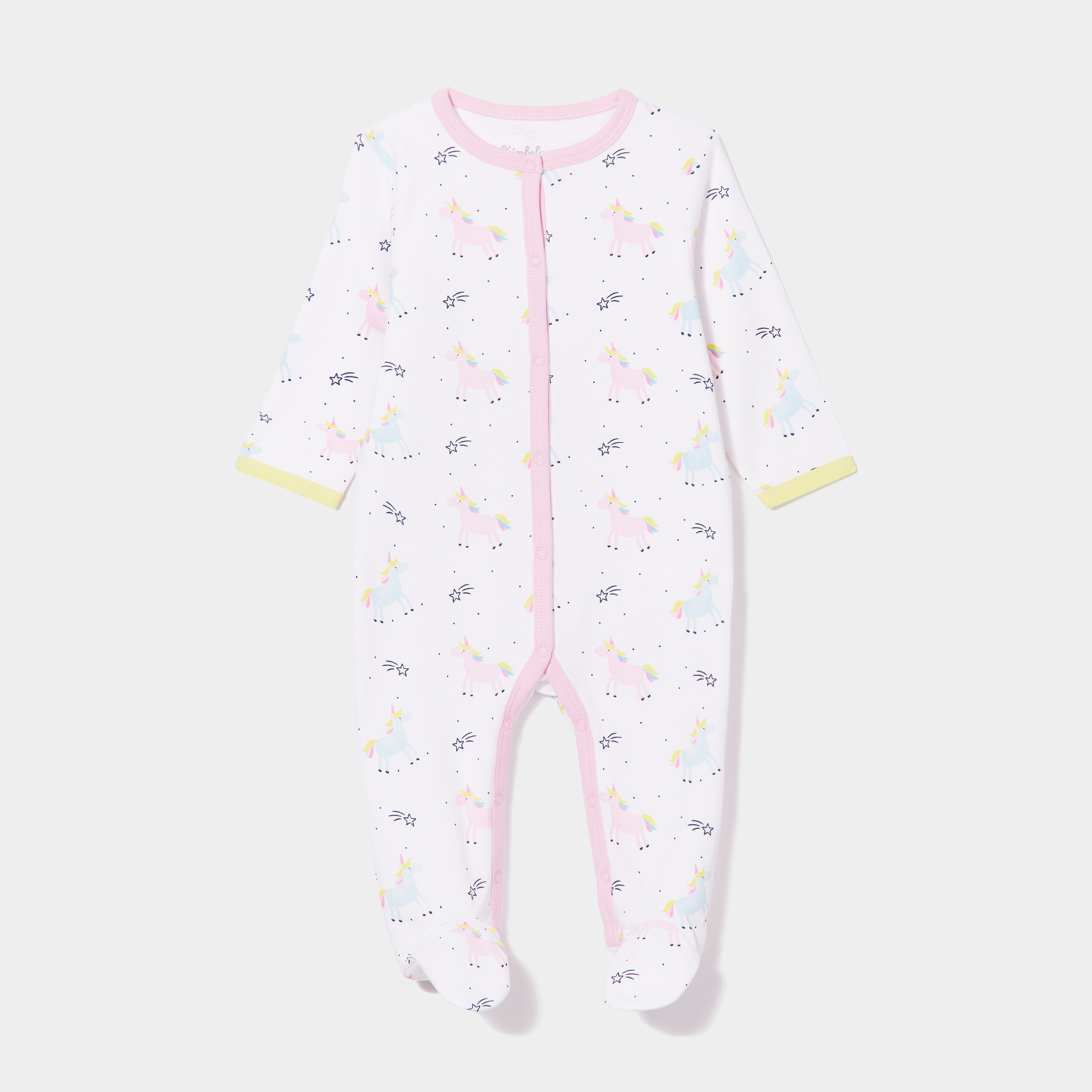 Pyjama manches longues boutonné devant ivoire bébé | La Halle