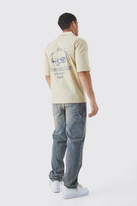 Dropped Revere Poplin Automobile Club Shirt