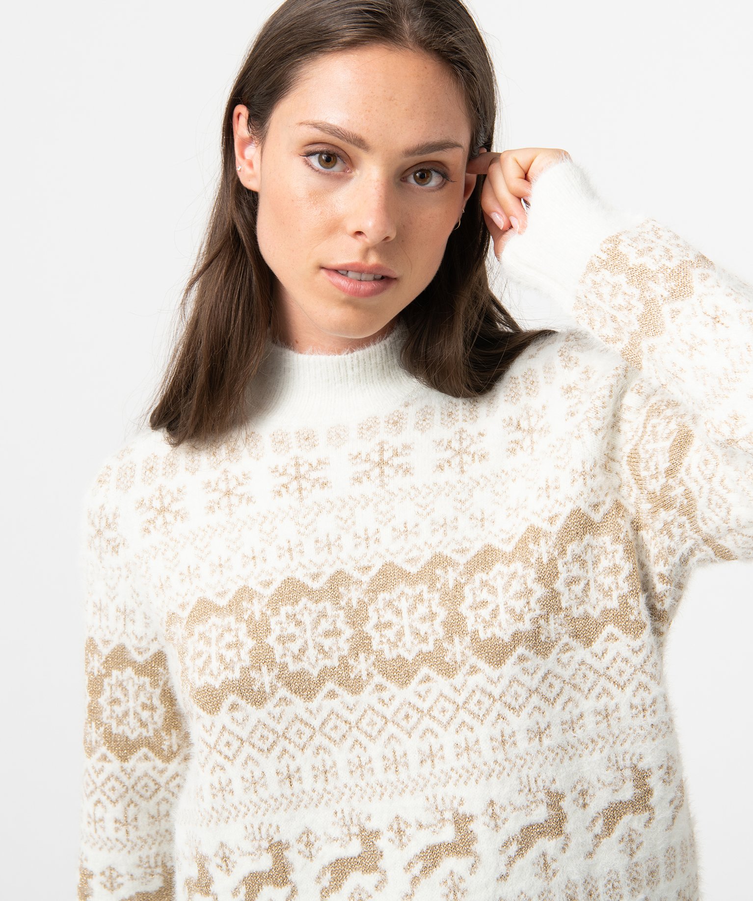 Pull de Nol femme motif jacquard ecru | GEMO