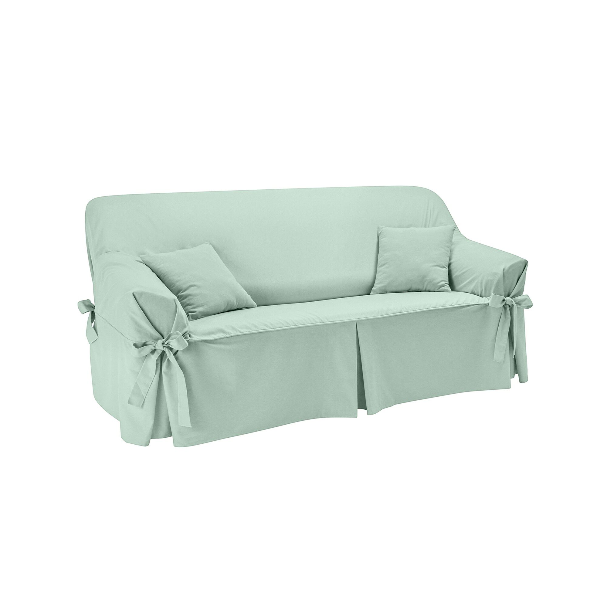 Housse bachette coton uni nouettes fauteuil canapés