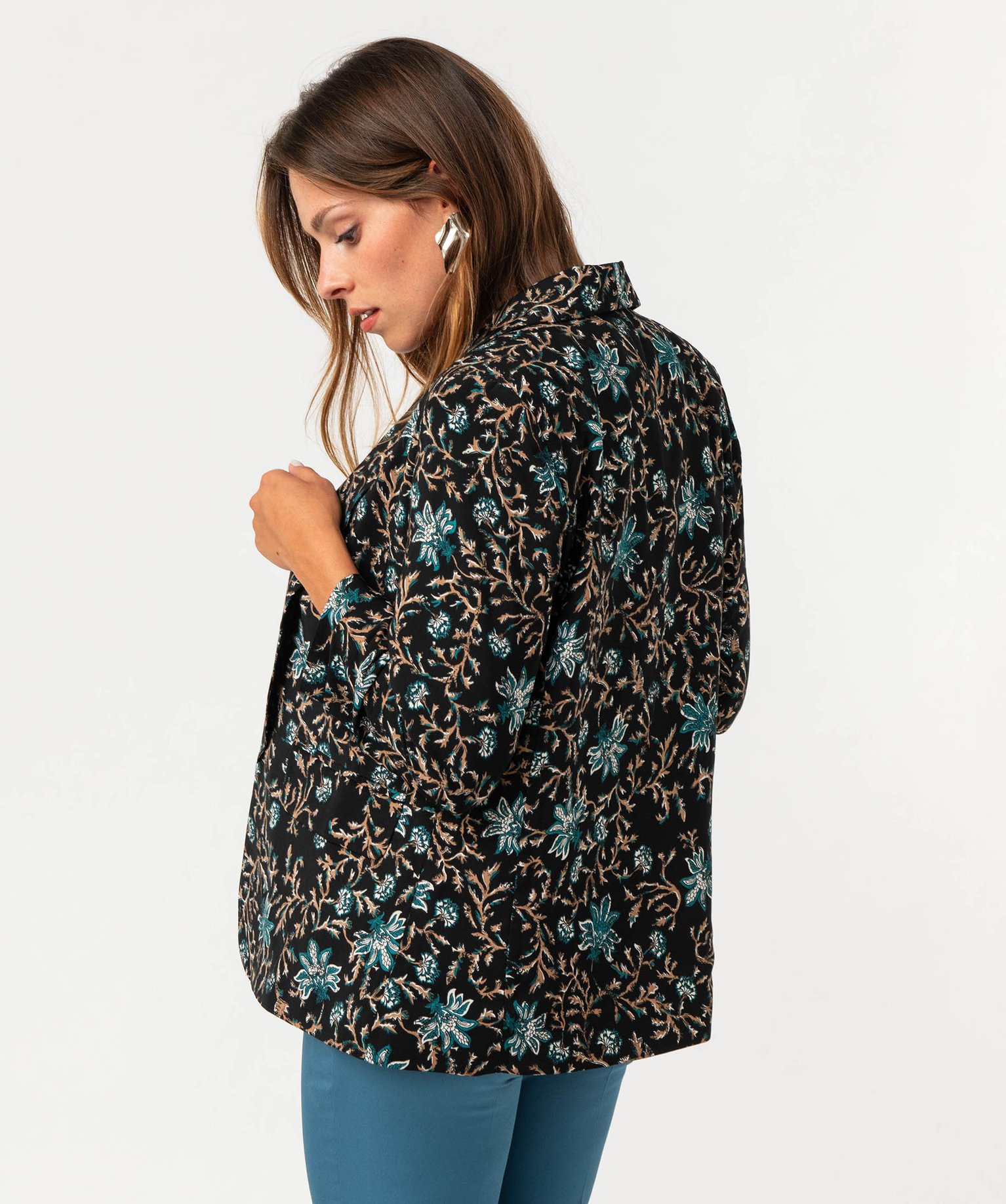 Veste à manches froncées femme imprime | GEMO