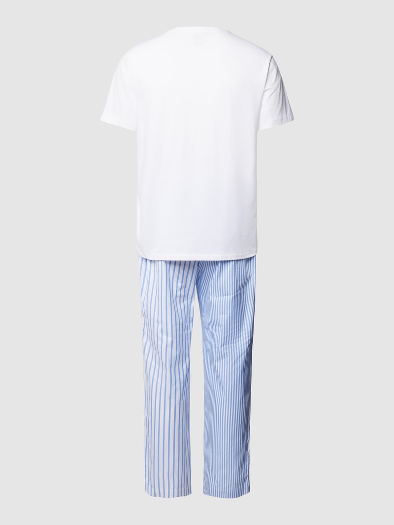 Pyjama mit Label-Print in blau