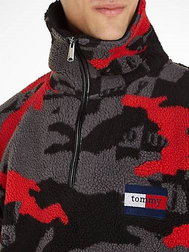TOMMY-JEANS Herren Fleecpullover TJCU POLAR FLEECE ZIPMOCK