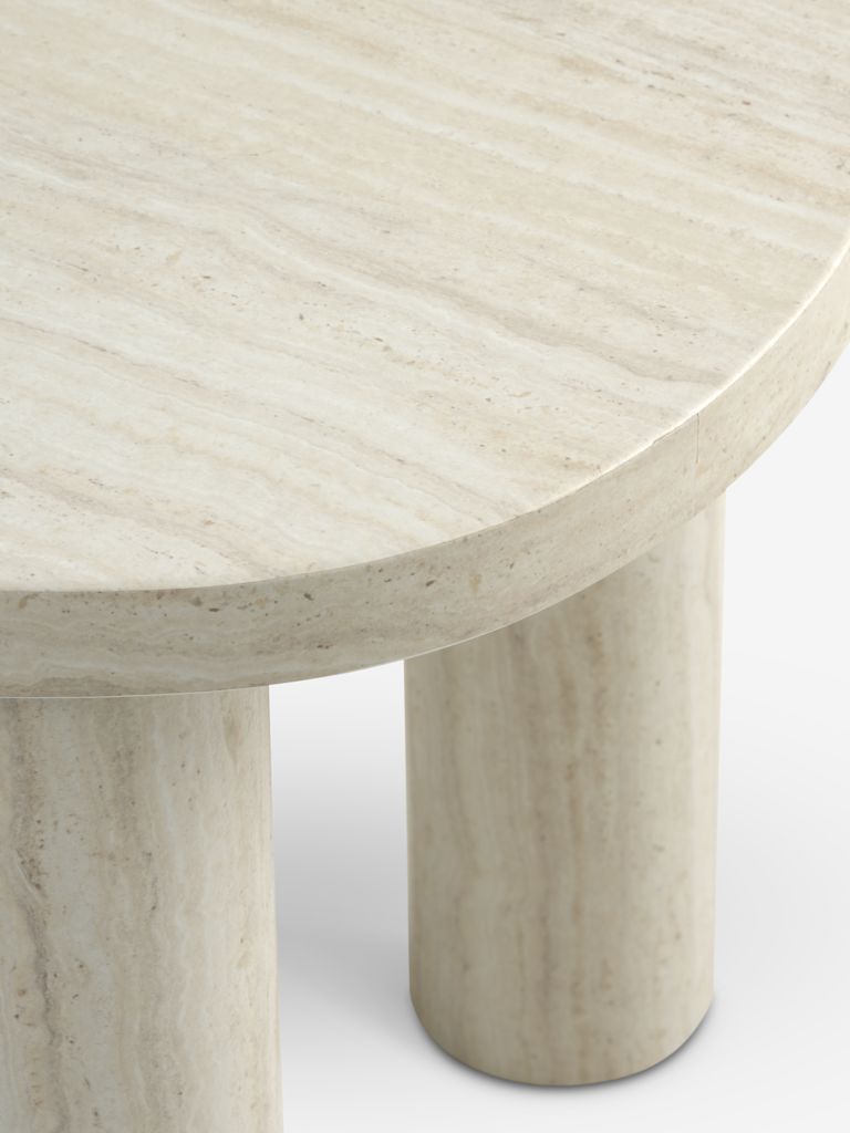 LUNDEBORG LUNDEBORG Couchtisch 68x85 in Travertinfarbe