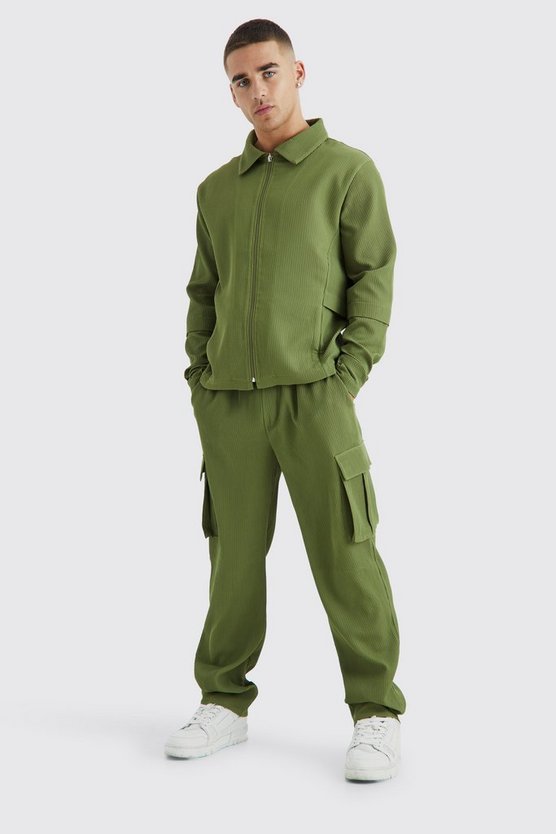 Hemd mit Reißverschluss & elastische Cargohose mit geradem Bein