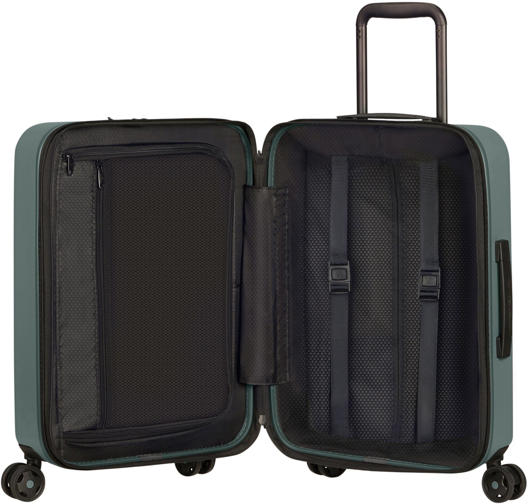 Samsonite Hartschalen-Trolley Stackd, 55 cm, 4 Rollen, mit Volumenerweiterung und USB-Schleuse; enthält recyceltes Material