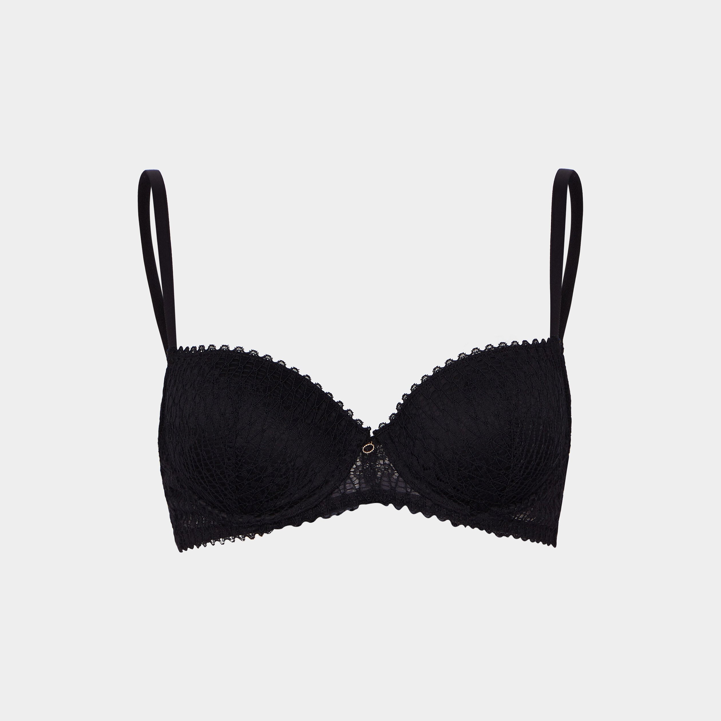 Soutien-gorge corbeille micro dentelle noir femme | La Halle